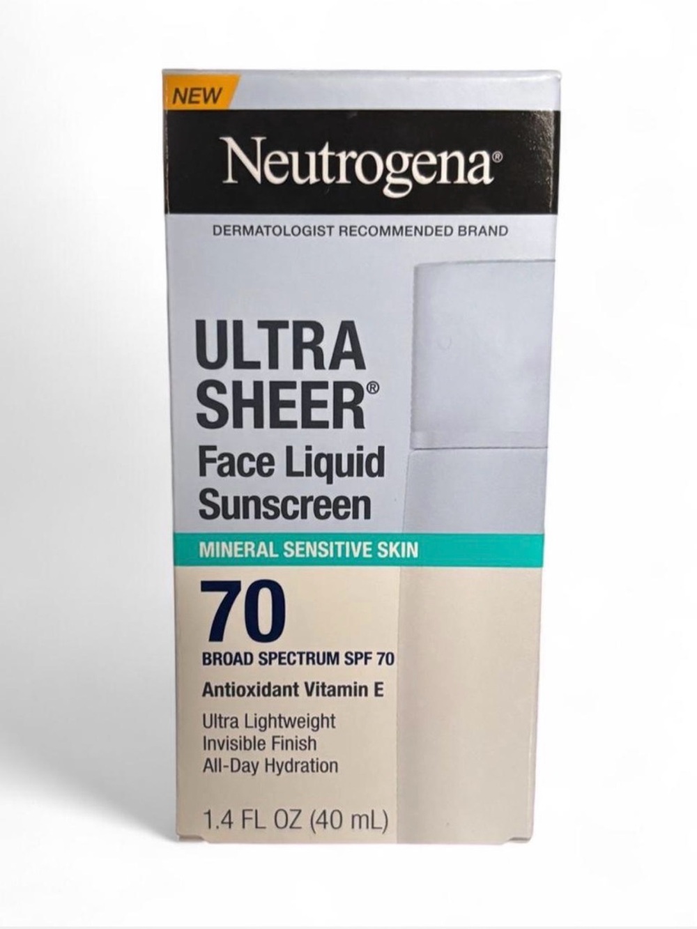 Neutrogena Ultra Sheer Face Liquid Sunscreen SPF 70 - White with Teal Accent